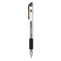 Universal Comfort Grip Gel Pen, Stick, Medium 0.7 mm, Black Ink, Clear/Black Barrel, Dozen (UNV39510)