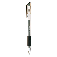 Universal Comfort Grip Gel Pen, Stick, Medium 0.7 mm, Black Ink, Clear/Black Barrel, Dozen (UNV39510)