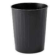 Safco Round Wastebaskets, 6 gal, Steel, Black (SAF9604BL)