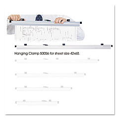 Safco Sheet File Hanging Clamps, 100 Sheets Per Clamp, 42" Length, 6/Carton (SAF50056)