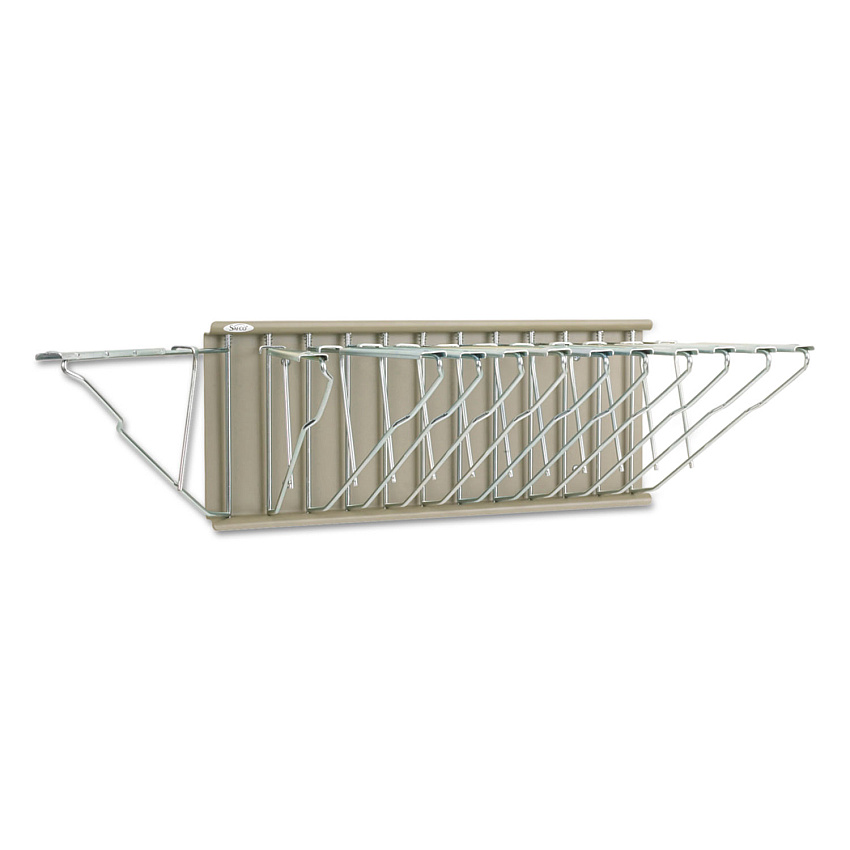 Safco Sheet File Pivot Wall Rack, 12 Hanging Clamps, 24w x 14.75d x 9.75h, Sand (SAF5016)