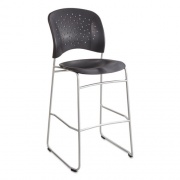 Safco reve bistro chair, supports up to 250 lb, 31" seat height, black seat, black back, silver base (6806BL)
