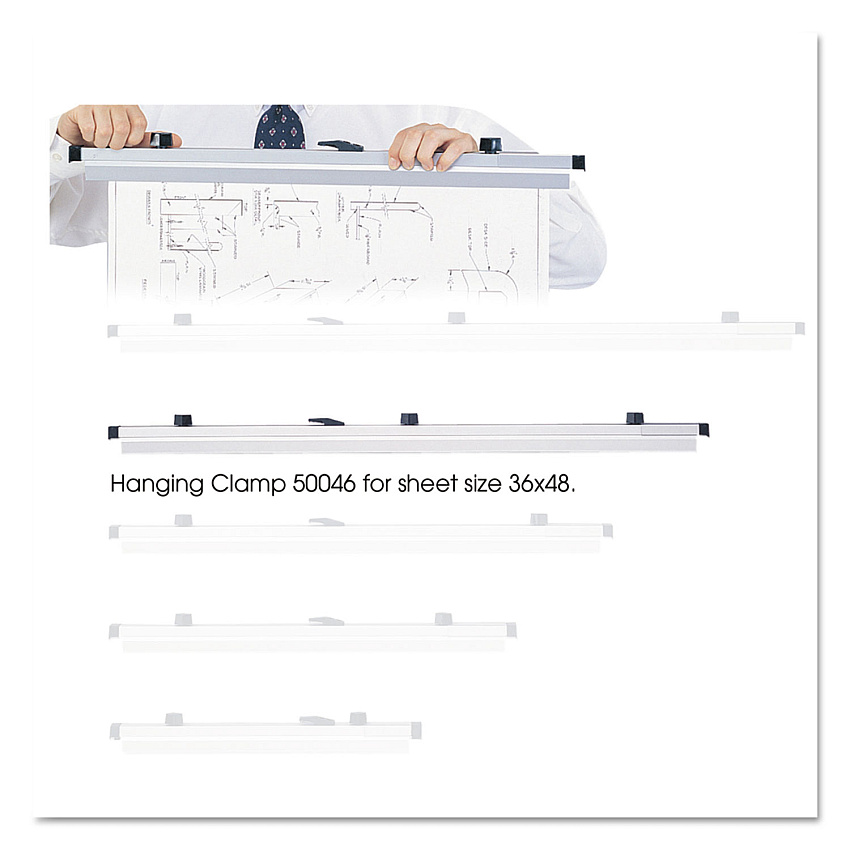 Safco Sheet File Hanging Clamps, 100 Sheets Per Clamp, 36" Length, 6/Carton (SAF50046)