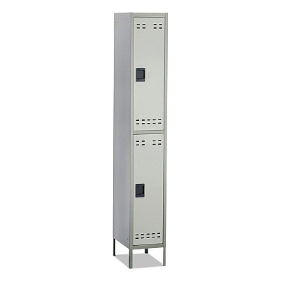 Safco Double-Tier Locker, 12w x 18d x 78h, Two-Tone Gray (SAF5523GR)