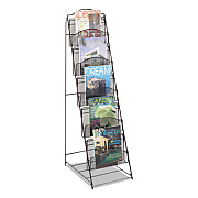 Safco Onyx Magazine Floor Rack, 12.5w X 18.5d X 46h, Black (SAF6461BL)