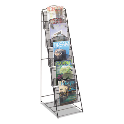 Safco Onyx Magazine Floor Rack, 12.5w X 18.5d X 46h, Black (SAF6461BL)