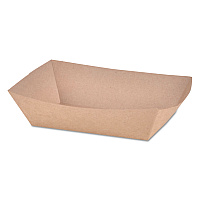SCT Eco Food Trays, 2 lb Capacity, Brown Kraft, Paper, 1,000/Carton (SCH0517)
