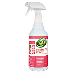 OdoBan Biostain And Odor Remover, Clean Fresh Scent, 32 Oz Spray Bottle, 12/carton (ODO960062QC12)