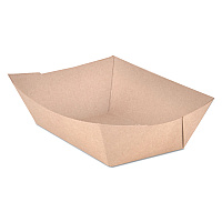 SCT Eco Food Trays, 3 lb Capacity, Brown Kraft, Paper, 500/Carton (SCH0525)
