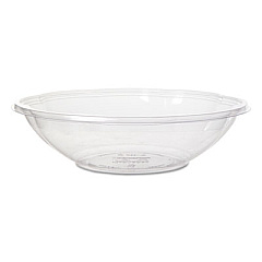 Eco-Products Salad Bowls with Lids, Squat, 64 oz, 9.5 Diameter x 3.2 h, Clear, Plastic, 150/Carton (ECOEPSBS64)