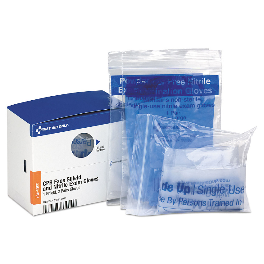 First Aid Only Refill for SmartCompliance General Business Cabinet, 1 CPR Mask; 1 Gloves (FAOFAE6100)