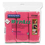 WypAll Microfiber Cloths, Reusable, 15.75 x 15.75, Red, 6/Pack, 4 Packs/Carton (KCC83980)