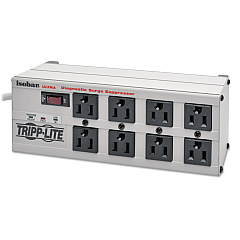 Tripp Lite Isobar Surge Protector, 8 AC Outlets, 25 ft Cord, 3,840 J, Light Gray (TRPISOBAR825ULT)