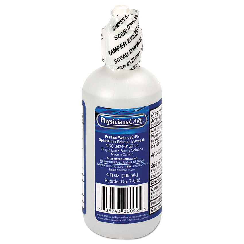 First Aid Only Refill for SmartCompliance General Business Cabinet, 4 oz Eyewash Bottle (FAOFAE7016)