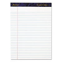 Ampad Gold Fibre Writing Pads, Wide/Legal Rule, 50 White 8.5 x 11.75 Sheets, 4/Pack (TOP20031)
