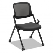 HON VL304 Mesh Back Nesting Chair, Supports Up to 250 lb, 19" Seat Height, Black Seat, Black Back, Black Base (VL304BLK)