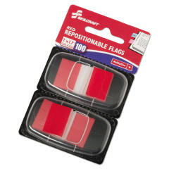 AbilityOne 7510013152019 SKILCRAFT Page Flags, 1 x 1.75, Red, 50 Flags/Dispenser, 2 Dispensers/Pack