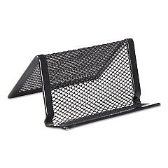 Universal Mesh Metal Business Card Holder, Holds 50 2.25 x 4 Cards, 3.78 x 3.38 x 2.13, Black (UNV20005)