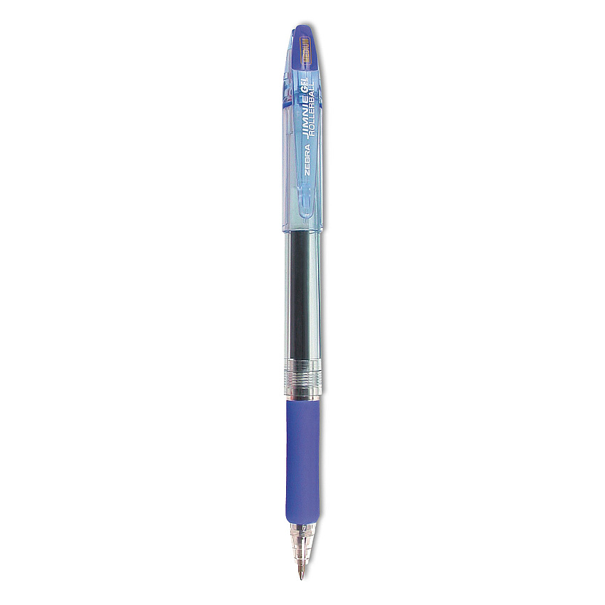Zebra Jimnie Gel Pen, Stick, Medium 0.7 mm, Blue Ink, Clear/Blue Barrel, 12/Pack (ZEB44120)