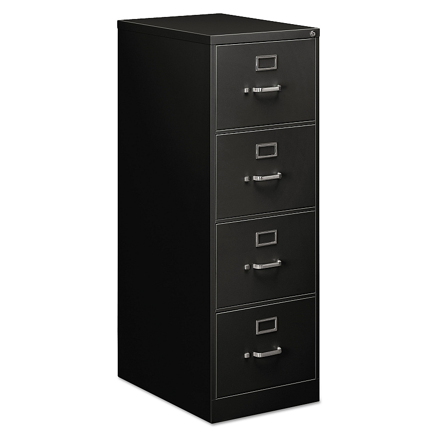 Alera Economy Vertical File, 4 Legal-Size File Drawers, Black, 18" x 25" x 52" (ALEHVF1952BL)