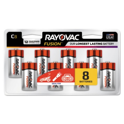 Rayovac Fusion Advanced Alkaline C Batteries, 8/Pack (8148LTFUSK)