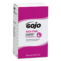 GOJO RICH PINK Antibacterial Lotion Soap Refill, Floral Scent, 2,000 mL, 4/Carton (GOJ7220)