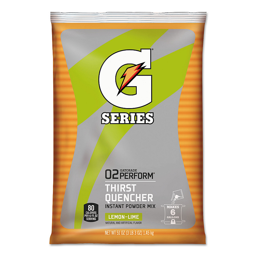 Gatorade Original Powdered Drink Mix, Lemon-Lime, 51oz Packets, 14/Carton (GTD03967)