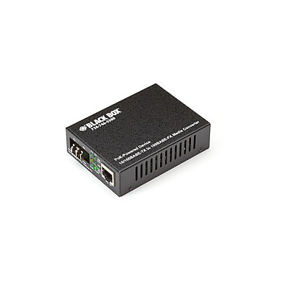 Black Box Fast Ethernet Poe Pd Media Converter-10/100-mbps Copper To 100-mbps Multimode Fiber, 1310nm, 2km, Lc, Gsa, Taa (LPD504A)