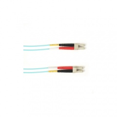 Black Box Om3 50/125 Multimode Fiber Optic Patch Cable - Ofnr Pvc, Lc To Lc, Aqua, 2-m (6.5-ft.), Gsa, Taa, Non-returnable/non-cancelable (FOCMR10-002M-LCLC-AQ)