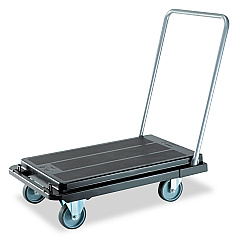 deflecto Heavy-Duty Platform Cart, 300 lb Capacity, 21 x 32.5 x 37.5, Black (DEFCRT550004)