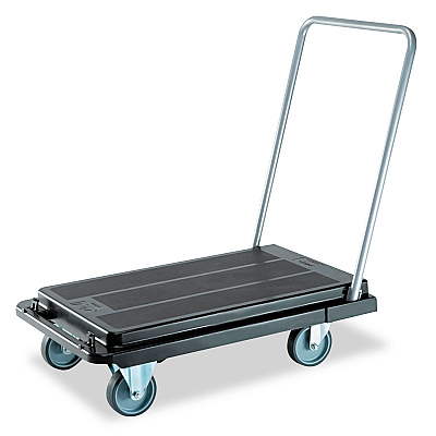 deflecto Heavy-Duty Platform Cart, 300 lb Capacity, 21 x 32.5 x 37.5, Black (DEFCRT550004)