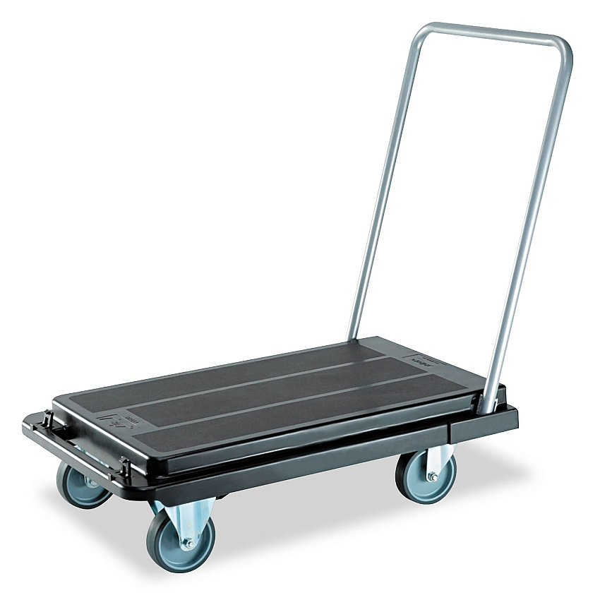 deflecto Heavy-Duty Platform Cart, 300 lb Capacity, 21 x 32.5 x 37.5, Black (DEFCRT550004)