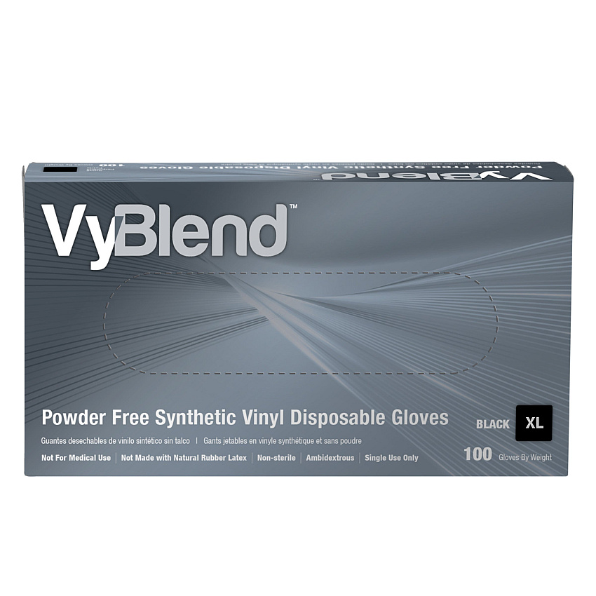 Vyblend Synthetic Vinyl Powder Free 4.5 Mil Gloves Black Xl, Case Of 1000 (GL-VN104BKFX)