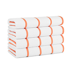 Las Rayas Beach Towel 30x60 Orange, Pack Of 4 (PNP-BT-HS3060-15OR)
