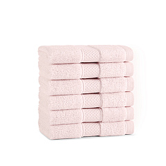 Aston & Arden Egyptian Cotton Washcloth 13x13 Pink, Pack Of 6 (P-EGYP-1313-PNK)