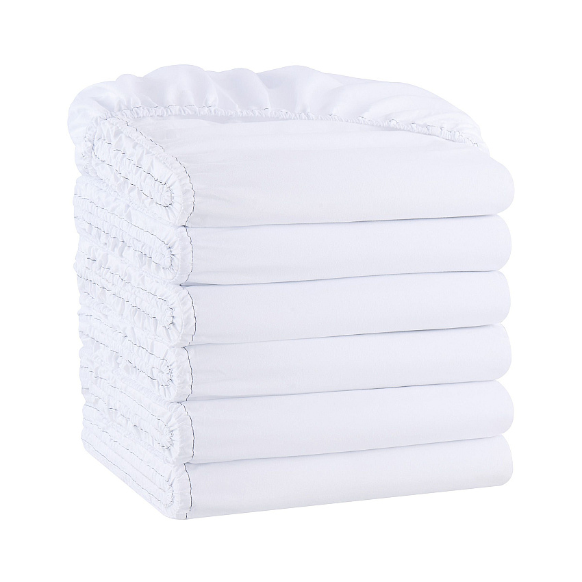 Host & Home Microfiber Fitted Sheets - King - White W/ Green Hem, Case Of 24 (MFS-788012)