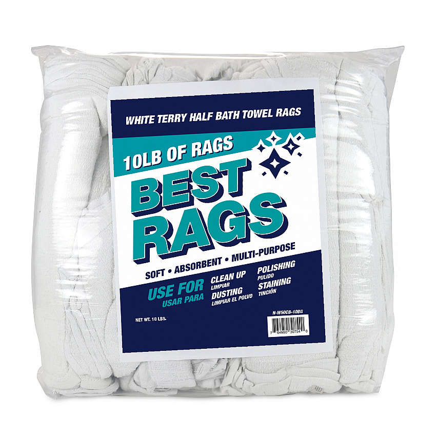 W50cb Wall Washing Terry Wipers White 10lb Bag (N-W50CB-10BG)