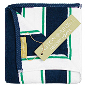 Aston & Arden Pinstripe Beach Towel 35x70 Navy/green, Case Of 8 (BT-PNS-25BMN-CS)