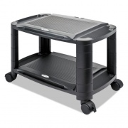 Alera 3-in-1 Cart/Stand, Plastic, 3 Shelves, 1 Drawer, 100 lb Capacity, 21.63" x 13.75" x 24.75", Black/Gray (U3N1BL)