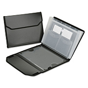 AbilityOne 7530016599976 SKILCRAFT Expanding Files, 1" Expansion, 7 Sections, Elastic Cord Closure, Straight Tabs, Letter Size, Black