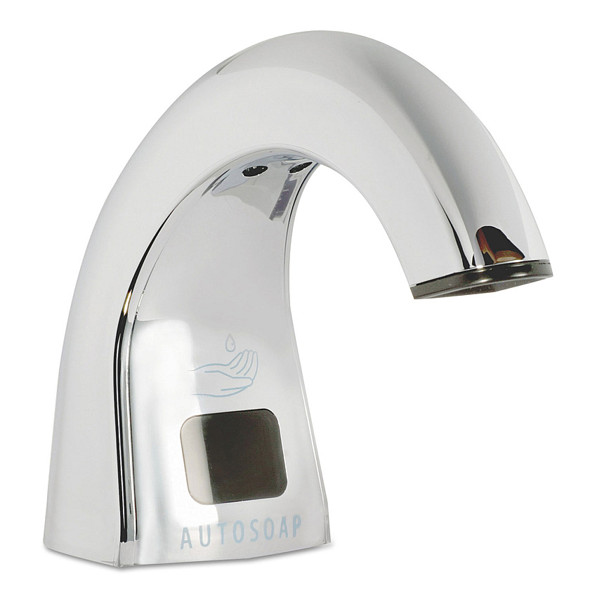 Rubbermaid Commercial One Shot Soap Dispenser - Touch Free, Liquid, 1.9 x 5.5 x 4, Polished Chrome (RCP402073)