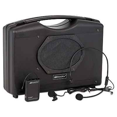 AmpliVox Bluetooth Audio Portable Buddy with Wireless Handsfree Mic, 50 W, Black (APLSW222A)