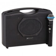 AmpliVox Bluetooth Audio Portable Buddy With Wireless Handheld Mic, 50w, Black (SW223A)