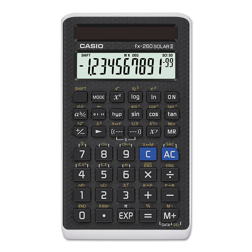 Casio FX-260 Solar II All-Purpose Scientific Calculator, 10-Digit LCD, Black (CSOFX260SLRII)