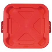 Rubbermaid Commercial Square BRUTE Lid, 21.88w x 21.88d x 2.13h, Red (3529RED)