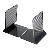 Universal Metal Mesh Bookends, Nonskid, 5.38 x 5.38 x 6.75, Black, 1 Pair (UNV20025)