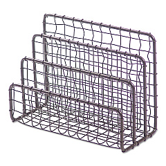 Universal Vintage Wire Mesh File and Letter Sorter, 3 Sections, DL to Legal Size Files, 6.63" x 2.88" x 5.13", Vintage Bronze (UNV20062)