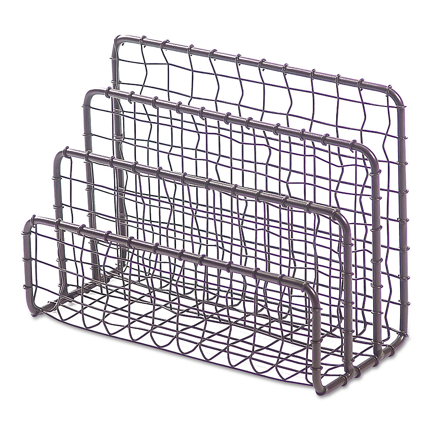Universal Vintage Wire Mesh File and Letter Sorter, 3 Sections, DL to Legal Size Files, 6.63" x 2.88" x 5.13", Vintage Bronze (UNV20062)
