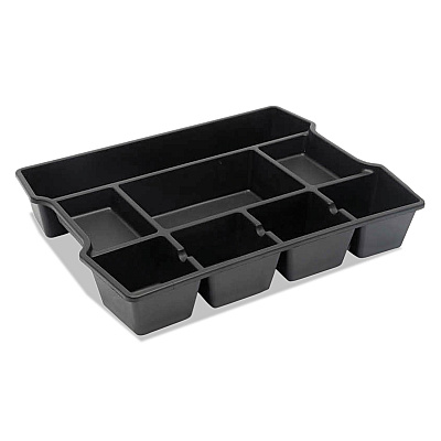 Universal High Capacity Drawer Organizer, Eight Compartments, 14.88 x 11.88 x 2.5, Plastic, Black (UNV20120)