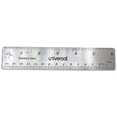 Universal Stainless Steel Ruler, Standard/Metric, 6" Long (UNV59026)